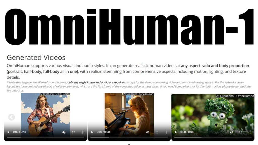 OmniHuman-1: Найреалістичніший генератор діпфейк-відео від ByteDance