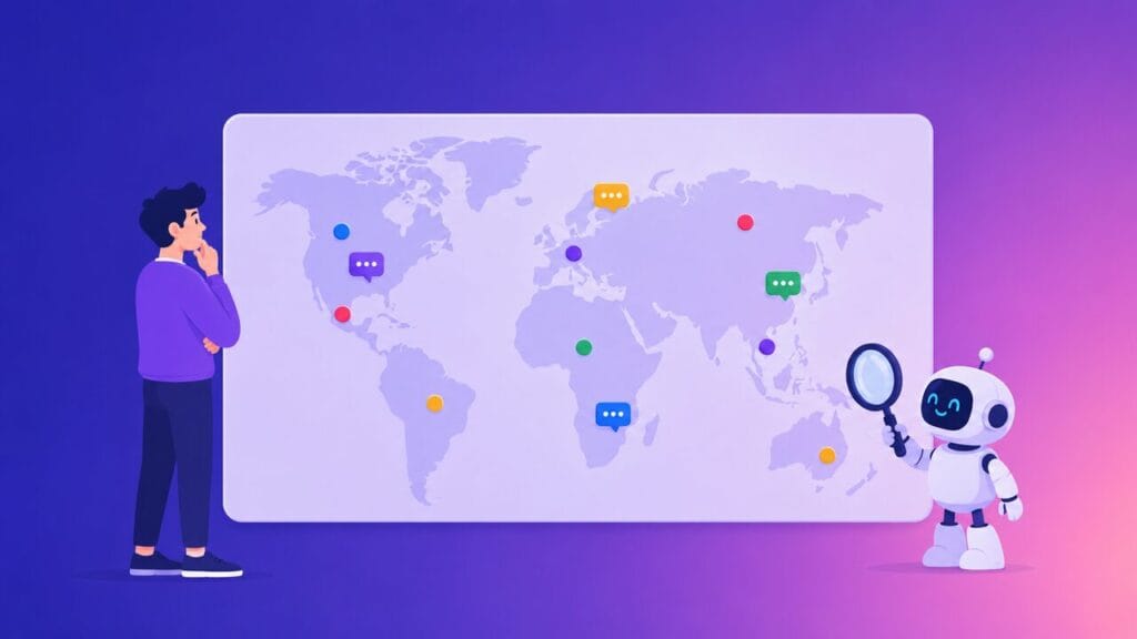 Аналітик і робот вивчають карту використання ChatGPT