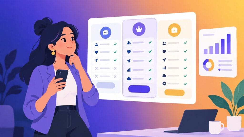 Авторка порівнює тарифи Meta One на екрані