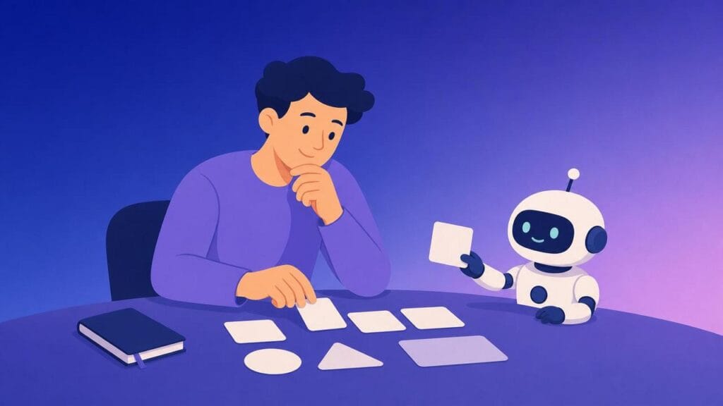 Студентка порівнює власні ідеї з варіантами від робота-помічника